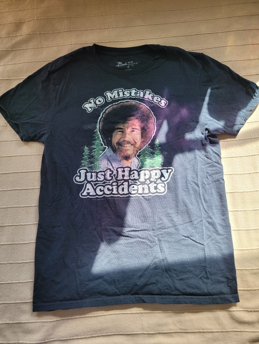 Bob Ross Black 'No Mistakes Just Happy Accidents' Graphic Tee